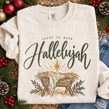 Jesus is Born Hallelujah DTF Transfer (UAC-OD)