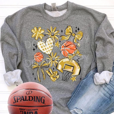 Basketball Collage Gold DTF Transfer (S&G)