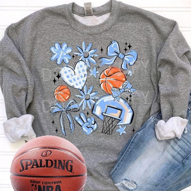 Basketball Collage Light Blue DTF Transfer (S&G)