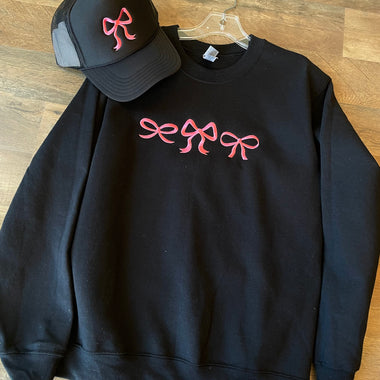 Pink Bow Wholesale Embroidered Sweatshirt