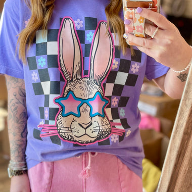 Checkered Bunny Easter Wholesale Tee