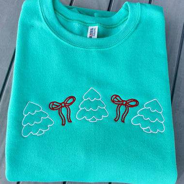 Coquette Christmas Wholesale Embroidered Sweatshirt