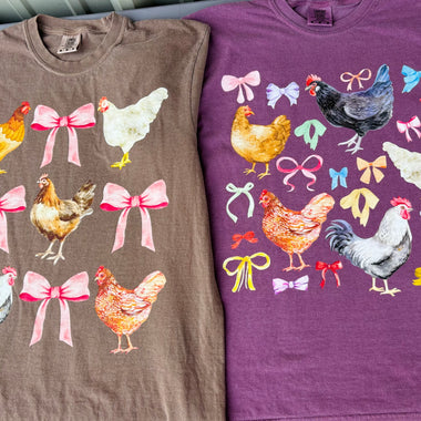 Chicken Coquette Bow Collage Wholesale Tee