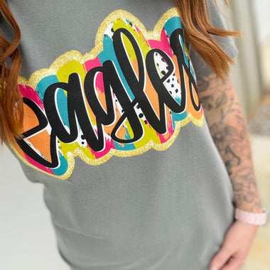 Hand Lettered Brushstroke Mascot Wholesale Tee