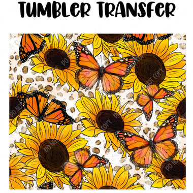 Butterfly Sunflower Tumbler Seamless Sublimation Transfer