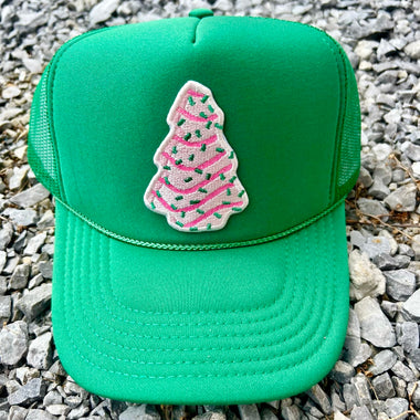 Christmas Cake Embroidered Patch Trucker Hat