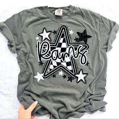 Rams Checkered Star Mascot DTF Transfer (CT)