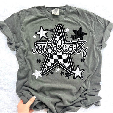 Wildcats Checkered Star Mascot DTF Transfer (CT)