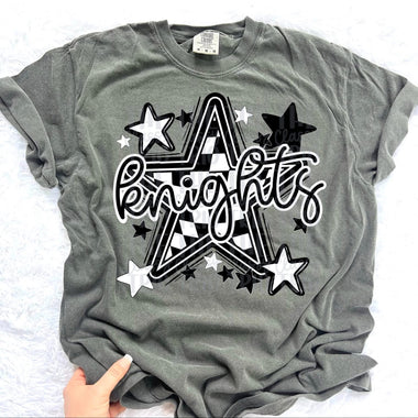 Knights Checkered Star Mascot DTF Transfer (CT)