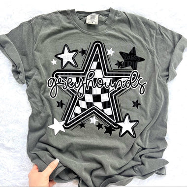 Greyhounds Checkered Star Mascot DTF Transfer (CT)