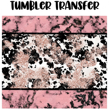 Pink Cow Tumbler Seamless Sublimation Transfer