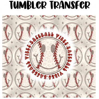 Baseball Vibes Tumbler Seamless Sublimation Transfer