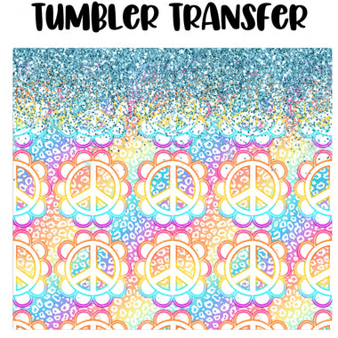 Floral Peace Tumbler Seamless Sublimation Transfer
