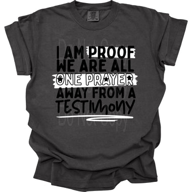 I Am Proof We are One Testimony Away DTF Transfer (SD)