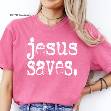 Jesus Saves Typography Single Color Screen R81