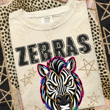 Grunge Varsity Zebras DTF Transfer (KD)
