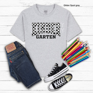 Kindergarten Black Check DTF Transfer (E)