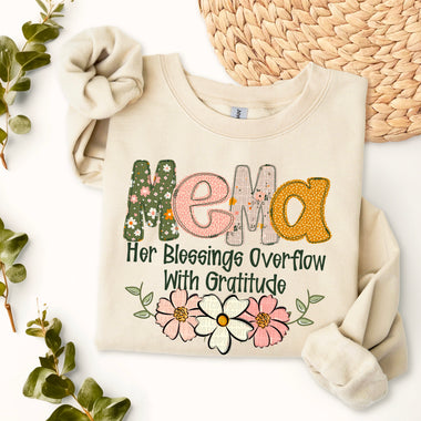Mema Her Blessings Overflow DTF Transfer