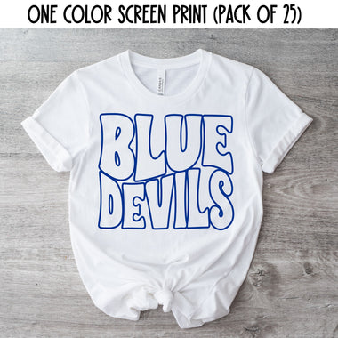 Custom Mascot Wavy Outline Screen Print (1 color) *Read Description*