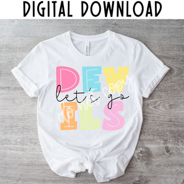 Let's go Devils Colorful Digital Download MS