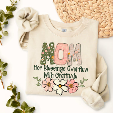 Mom Her Blessings Overflow DTF Transfer