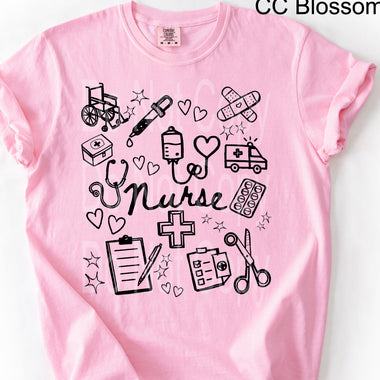 Nurse Collage Single Color Screen T88