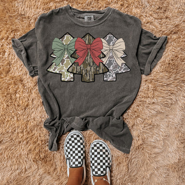 Camo Bow Christmas Trees Wholesale Tee