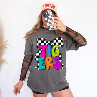 Checkered Bow Coquette Mascot Wholesale Tee