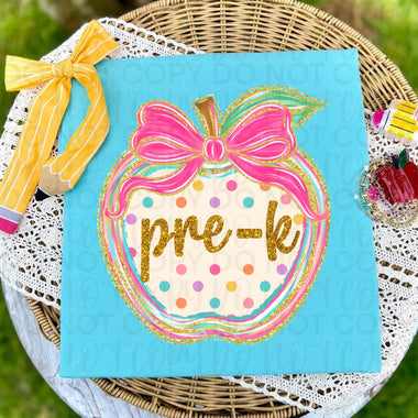 Polka Dot Apple Grade Level DTF Transfer (UAC)