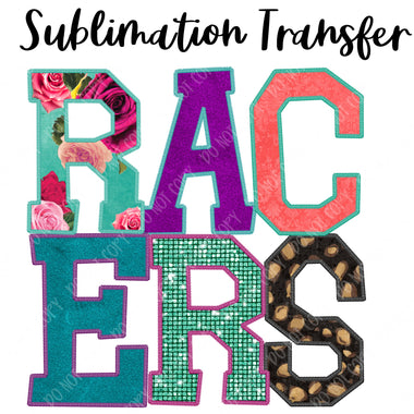 Racers Floral Mascot Sublimation Transfer
