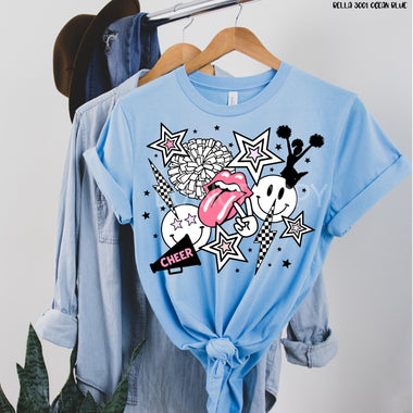 Cheer Collage Screen Print High Heat Transfer