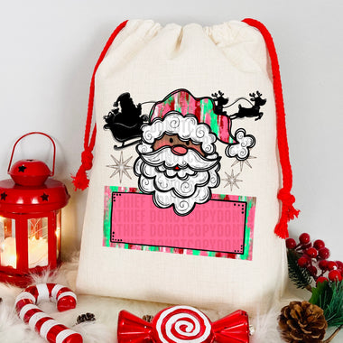 Personalized Girl Dark Skin Santa DTF Transfer (Leave the name in the personalized box)