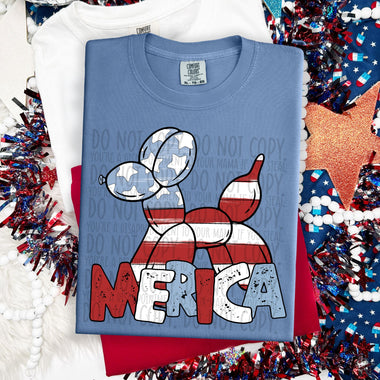 Merica Balloon Dog DTF Transfer