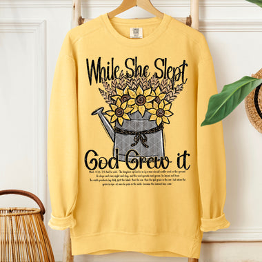 While She Slept God Grew It DTF Transfer (SDD)