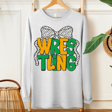 Wrestling Bow Kelly Green Yellow Gold DTF Transfer (SDD)
