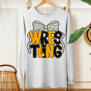 Wrestling Bow Black Yellow Gold DTF Transfer (SDD)