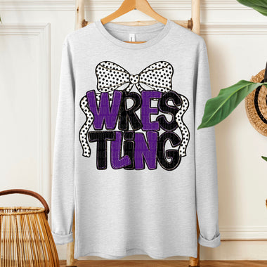 Wrestling Bow Black Purple DTF Transfer (SDD)