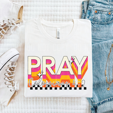 Pray Colorful Stacked DTF Transfer (SBBB)