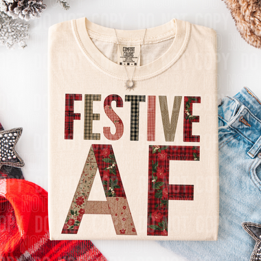Festive AF Patch Letters DTF Transfer (SBBB)
