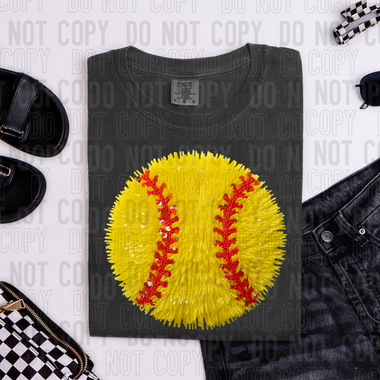Softball Faux Yarn DTF Transfer (SBB)