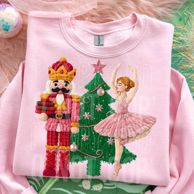 Nutcracker Ballerina Christmas Faux Yarn DTF Transfer (SBB)