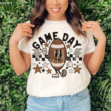 Game Day Football Retro Screen Print High Heat Transfer Q58