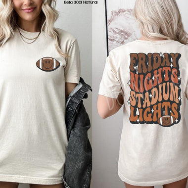 Friday Night Lights Football Front & Back Screen Print High Heat Transfer Above U9