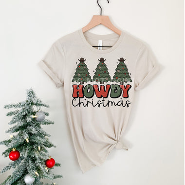 Howdy Christmas Trees Screen Print High Heat Transfer R48