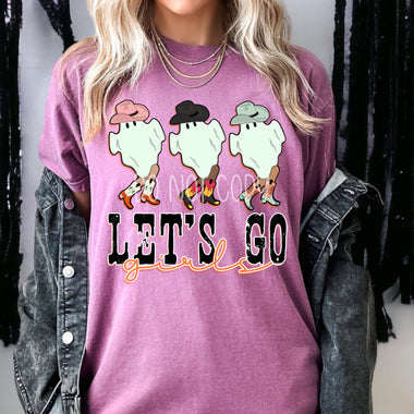 Let's go girls ghost Screen Print High Heat Transfer T100