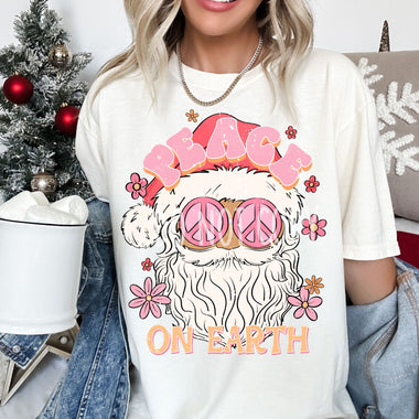 Peace on Earth Santa Screen Print High Heat Transfer U85