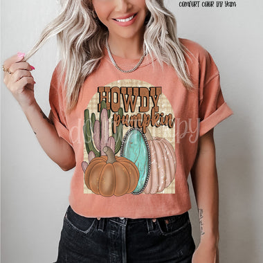 Howdy Pumpkin Screen Print High Heat Transfer P72