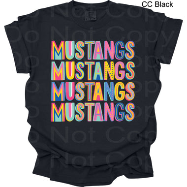 Colorful Stack Mustangs DTF Transfer (DPD)