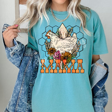 Mama Chicken Screen Print High Heat Transfer V59