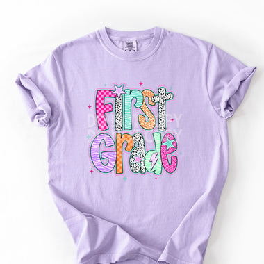 First Grade Dalmation Star Doodle DTF Transfer (E)